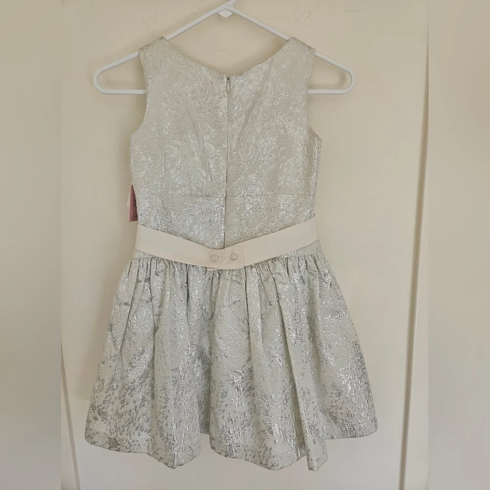 Zoe LTD Cream and Silver Girl's Fancy Dress NWT